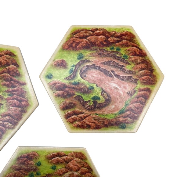 Settlers of Catan #3061 Replacement 3 Hex Terrain Tiles Pieces. Brick - Picture 3 of 4